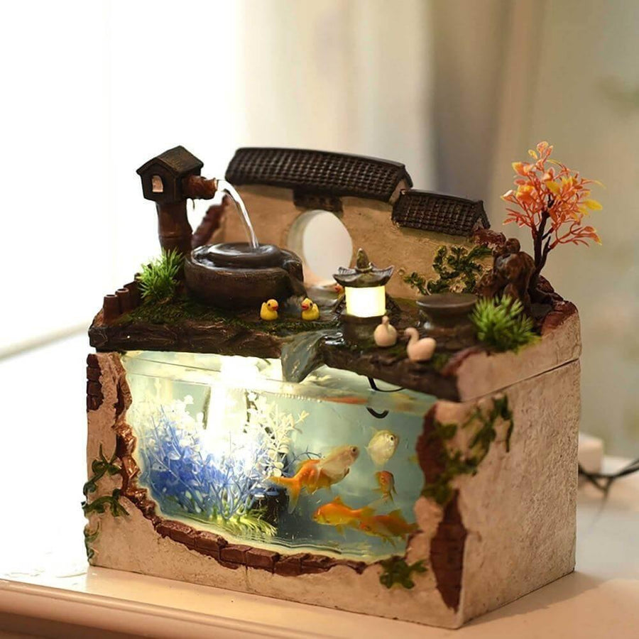 Tropical Fish Aquarium with Fountain - Image 3