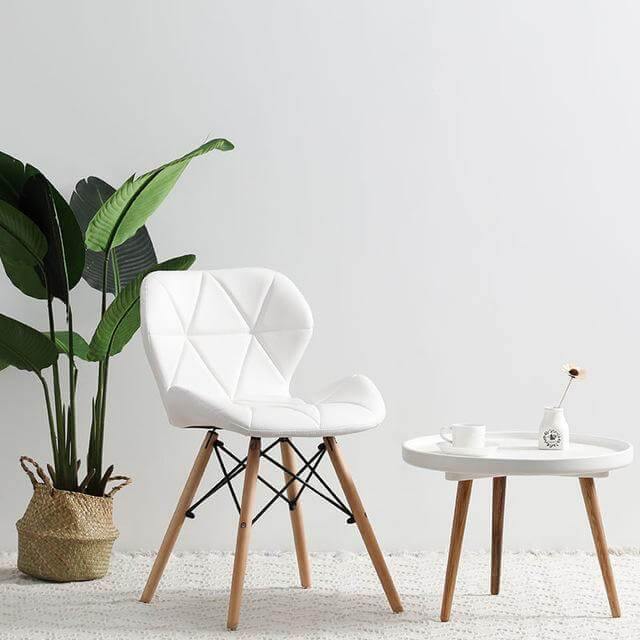 Modern Nordic Leather Wood Chair - Image 6