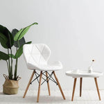 Modern Nordic Leather Wood Chair - MaviGadget