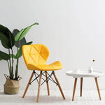 Modern Nordic Leather Wood Chair - MaviGadget