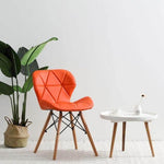 Modern Nordic Leather Wood Chair - MaviGadget