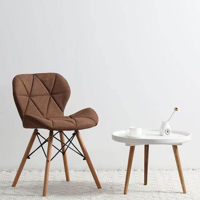 Modern Nordic Leather Wood Chair - MaviGadget