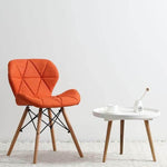 Modern Nordic Leather Wood Chair - MaviGadget