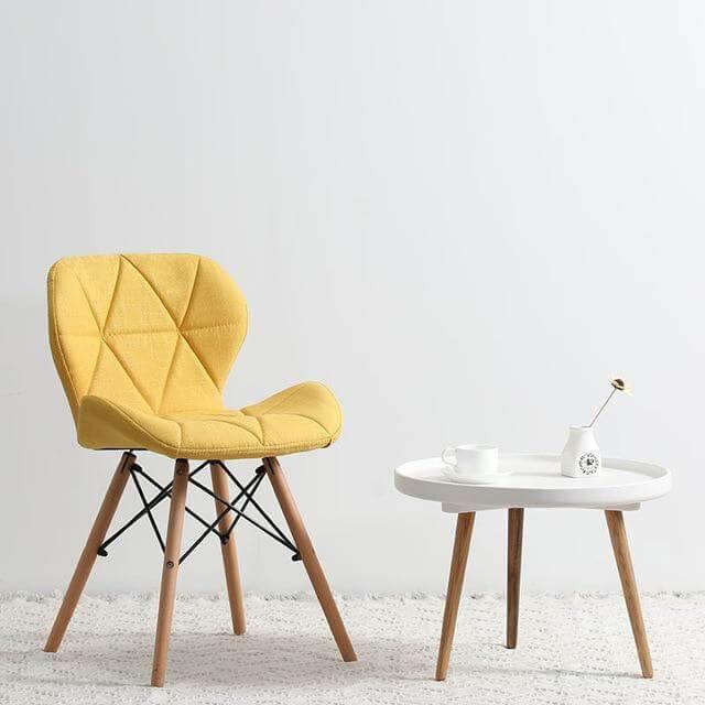 Modern Nordic Leather Wood Chair - MaviGadget