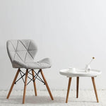 Modern Nordic Leather Wood Chair - MaviGadget