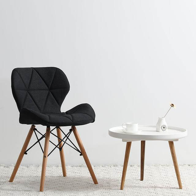 Modern Nordic Leather Wood Chair - MaviGadget