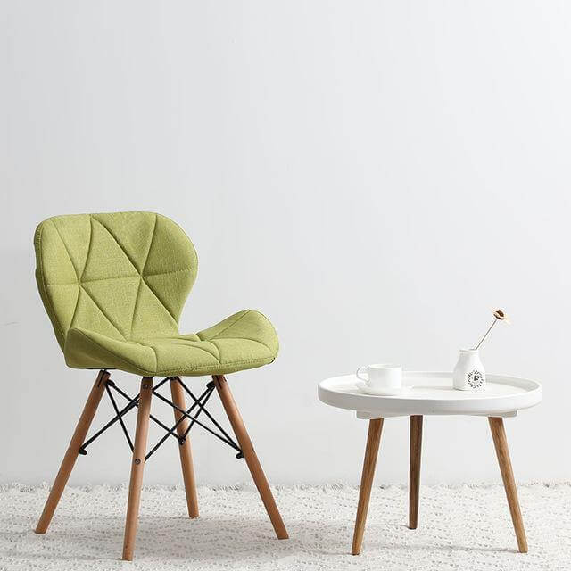 Modern Nordic Leather Wood Chair - MaviGadget