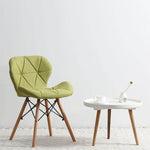 Modern Nordic Leather Wood Chair - MaviGadget