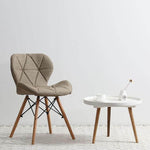 Modern Nordic Leather Wood Chair - MaviGadget