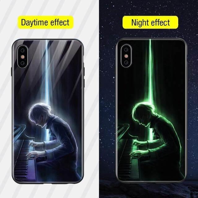 Iphone Luminous Cute Luxury Anti Scratch Glass Case - Image 15