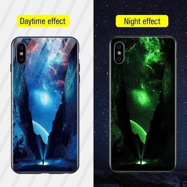 Iphone Luminous Cute Luxury Anti Scratch Glass Case - Image 3
