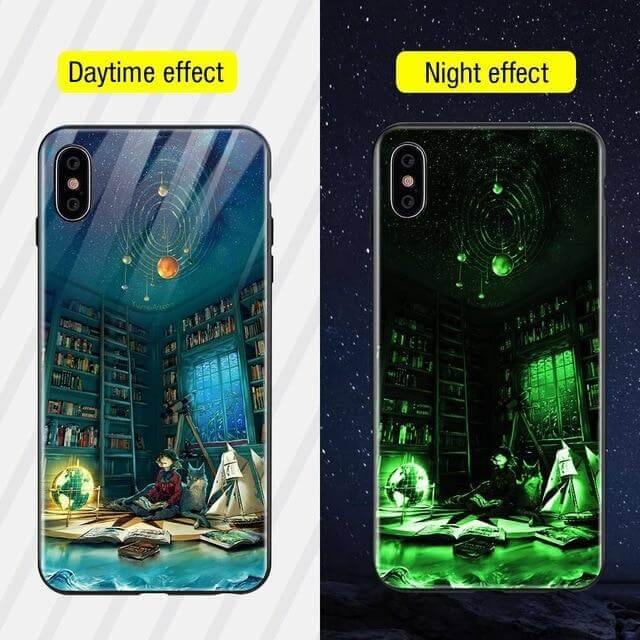 Iphone Luminous Cute Luxury Anti Scratch Glass Case - Image 11