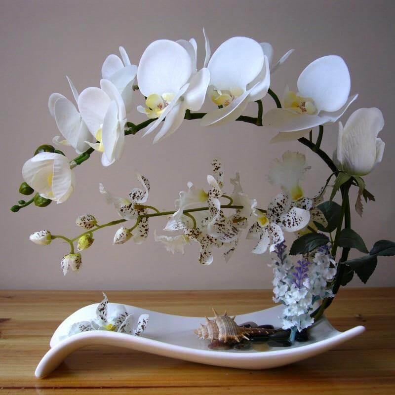 Artificial Butterfly Orchid Flowers Set