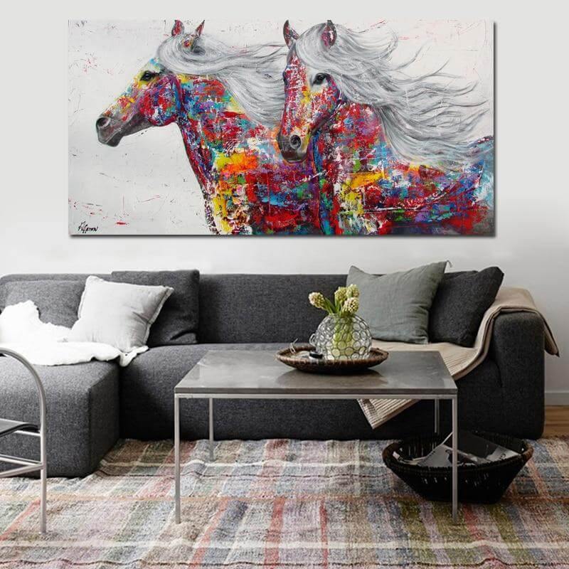 Grafitti Art Horses Poster Painting