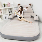 Cartoon Bear Comfy Inflatable Bed with Backrest