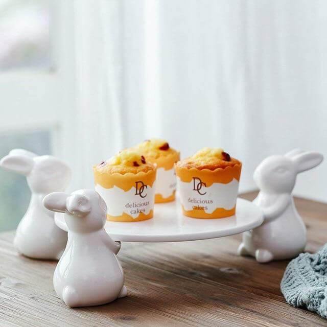 Rabbit Ceramic Dessert Server Tray - Image 0