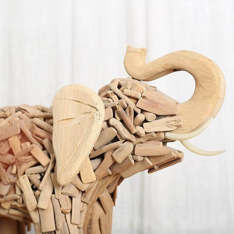 Creative Handmade Asian Style Wooden Elephant - Image 1