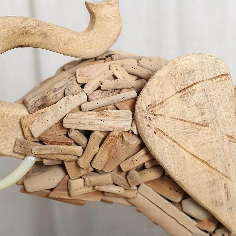 Creative Handmade Asian Style Wooden Elephant - Image 2