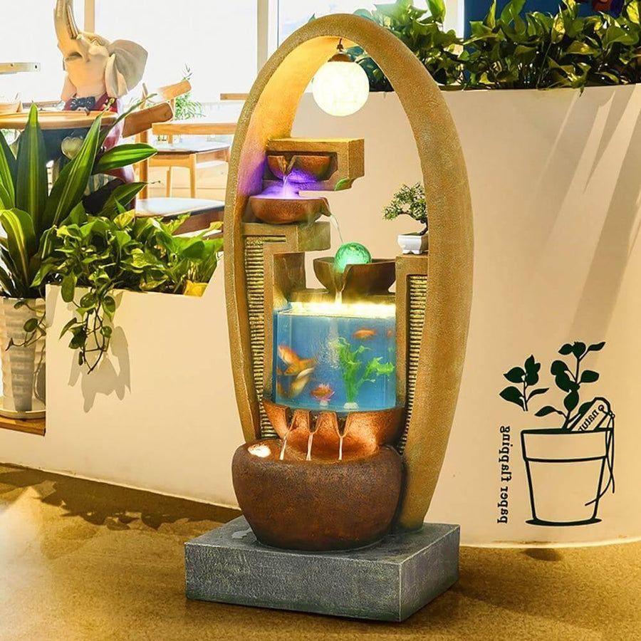European Style Creative Fish Tank Decoration with Led Chandelier - Image 5