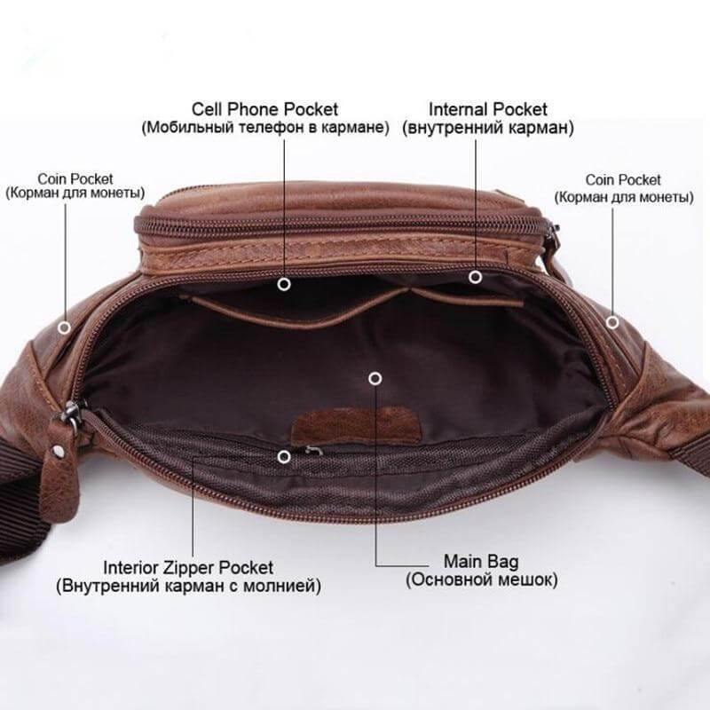 Pure Leather Unisex Fanny Bag - MaviGadget