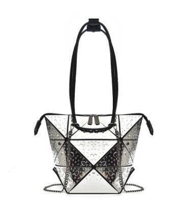 Silver Geometric Women Messenger Bag - MaviGadget