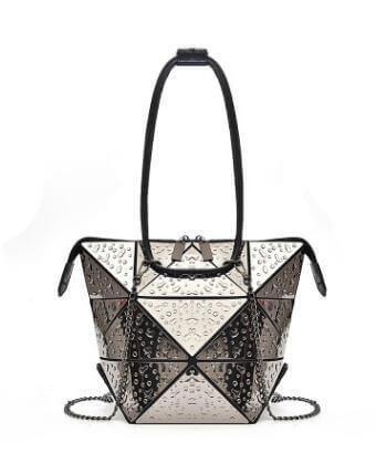 Silver Geometric Women Messenger Bag - Image 5