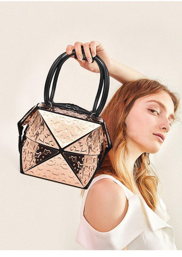 Silver Geometric Women Messenger Bag - Image 0