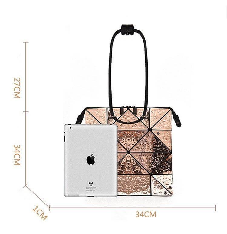 Silver Geometric Women Messenger Bag - Image 4