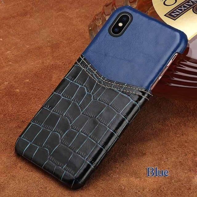 Handmade Crocodile Pattern Wax Leather Luxury IPhone Cases - Image 4