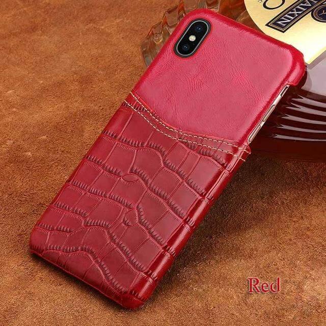 Handmade Crocodile Pattern Wax Leather Luxury IPhone Cases - Image 5