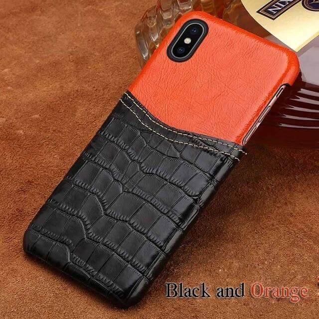 Handmade Crocodile Pattern Wax Leather Luxury IPhone Cases - Image 2