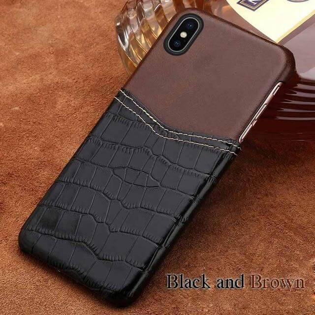 Handmade Crocodile Pattern Wax Leather Luxury IPhone Cases - Image 1