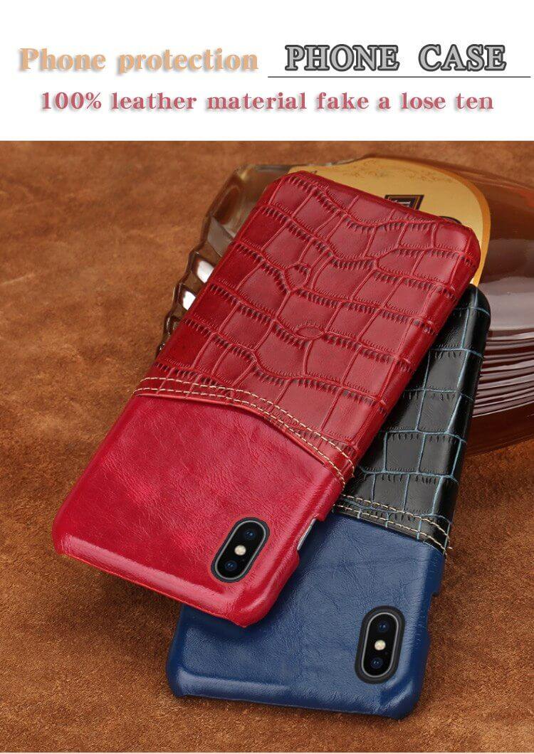 Handmade Crocodile Pattern Wax Leather Luxury IPhone Cases - Image 7