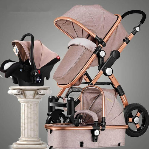 Luxury 3 in 1 Portable Higher Land-scape Carriage Foldable Baby Stroller - Image 0