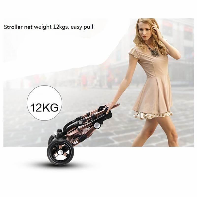 Luxury 3 in 1 Portable Higher Land-scape Carriage Foldable Baby Stroller - Image 11