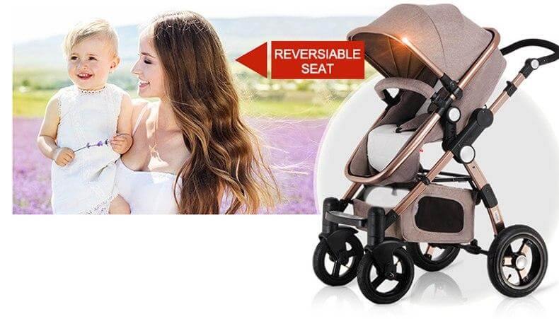 Luxury 3 in 1 Portable Higher Land-scape Carriage Foldable Baby Stroller - Image 13
