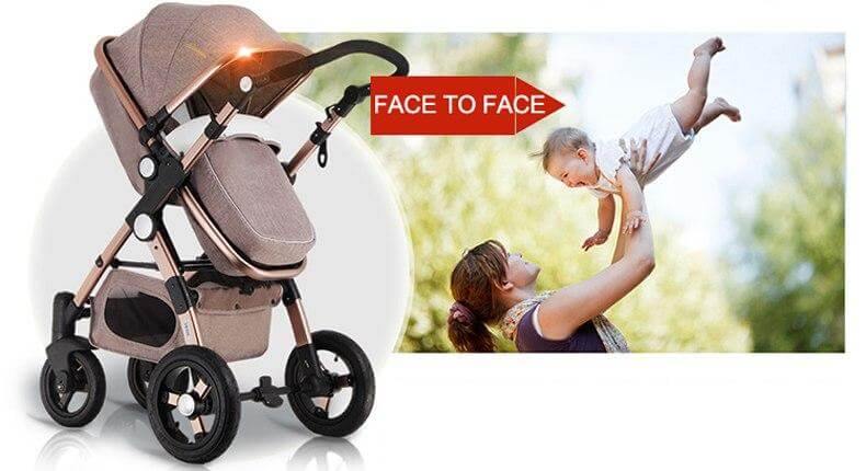 Luxury 3 in 1 Portable Higher Land-scape Carriage Foldable Baby Stroller - Image 14