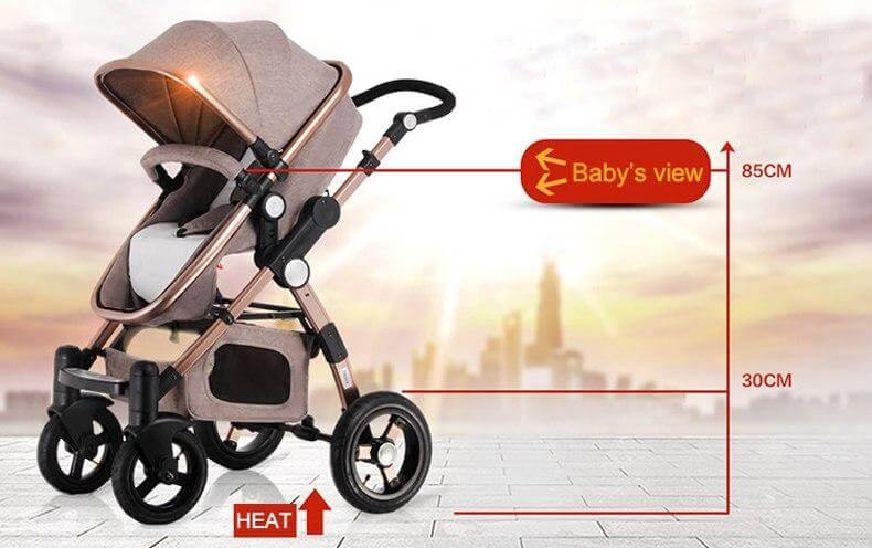 Luxury 3 in 1 Portable Higher Land-scape Carriage Foldable Baby Stroller - Image 15