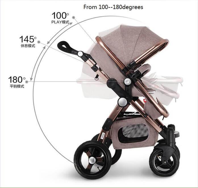 Luxury 3 in 1 Portable Higher Land-scape Carriage Foldable Baby Stroller - Image 12