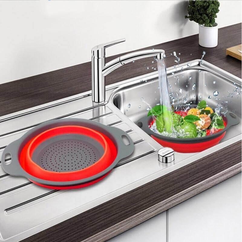 Foldable Silicone Colander Fruit Vegetable Washing Basket - Image 1