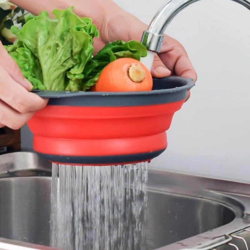 Foldable Silicone Colander Fruit Vegetable Washing Basket - Image 3
