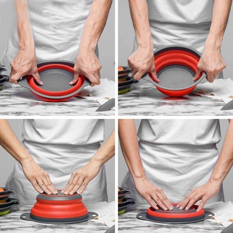 Foldable Silicone Colander Fruit Vegetable Washing Basket - Image 2