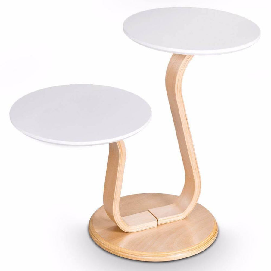 Modern Luxury Bentwood End Accent Table w/Curved Leg - Image 6