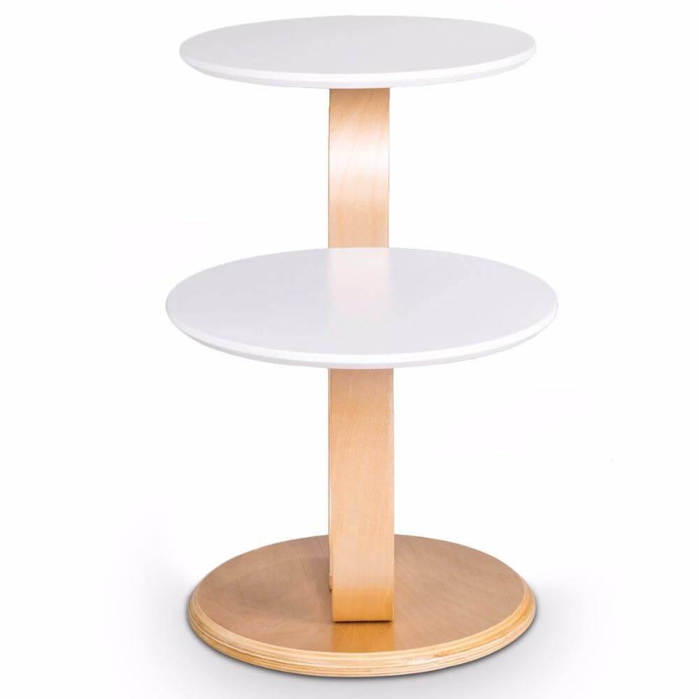 Modern Luxury Bentwood End Accent Table w/Curved Leg