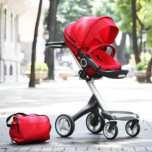 Luxury High End and High Landscape Red Baby Stroller - Image 0