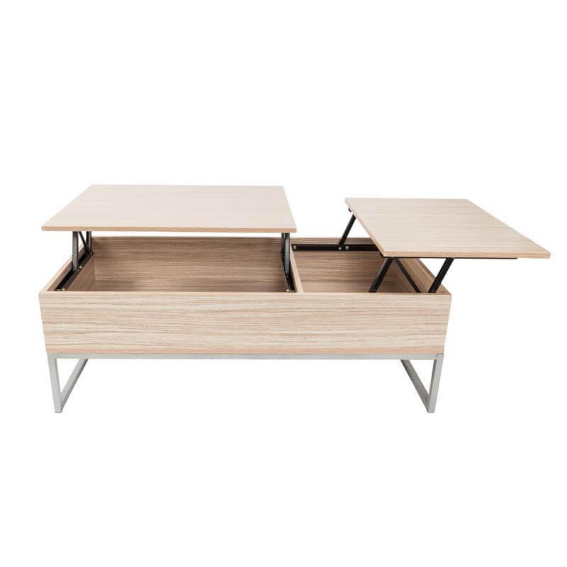 Adjustable Lift Top Coffee Table Modern Furniture Hidden Compartment And Lift Tabletop Imitation Wood Grain Color - Image 1