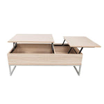 Adjustable Lift Top Coffee Table Modern Furniture Hidden Compartment And Lift Tabletop Imitation Wood Grain Color