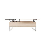 Adjustable Lift Top Coffee Table Modern Furniture Hidden Compartment And Lift Tabletop Imitation Wood Grain Color