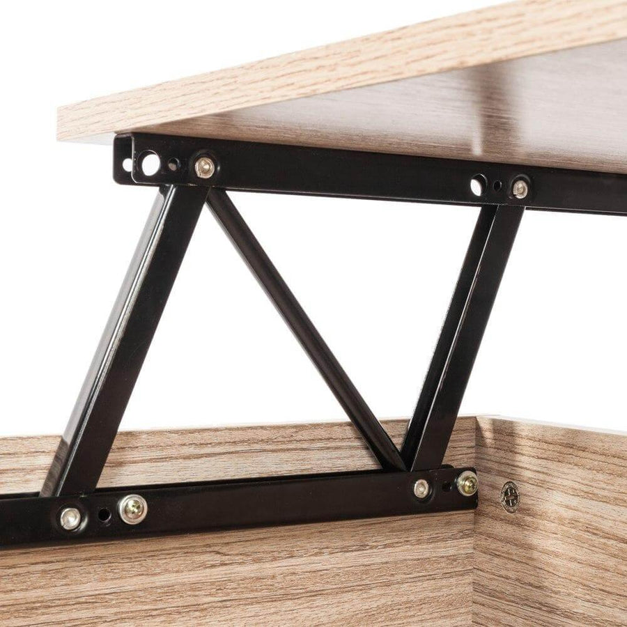 Adjustable Lift Top Coffee Table Modern Furniture Hidden Compartment And Lift Tabletop Imitation Wood Grain Color - Image 7