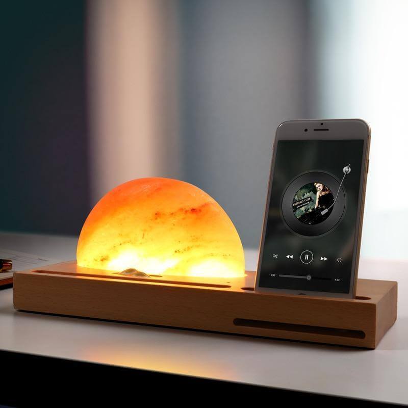 Sunrise Scene Himalayan Salt Led Lamp with Wireless Charger - Image 4